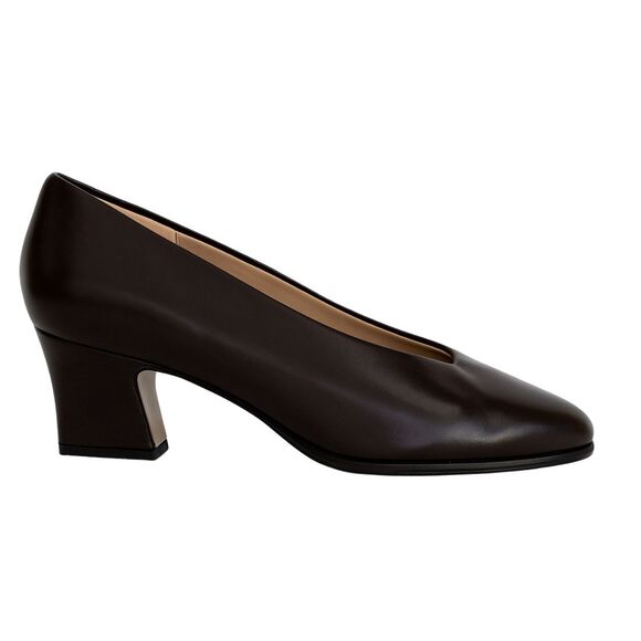 VTG Calico Heels Leather Brown Pumps Academia Preppy Quiet Luxury Classic Mod 9W - Picture 3 of 11